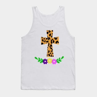 Leopard print cross. Tank Top